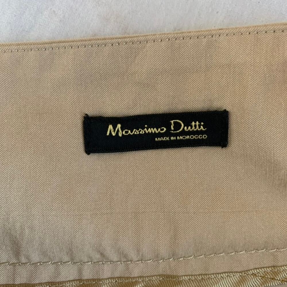 Massimo Dutti Belted Wrap Midi Skirt Beige Size 2 Minimalist A-Line - Picture 4 of 8